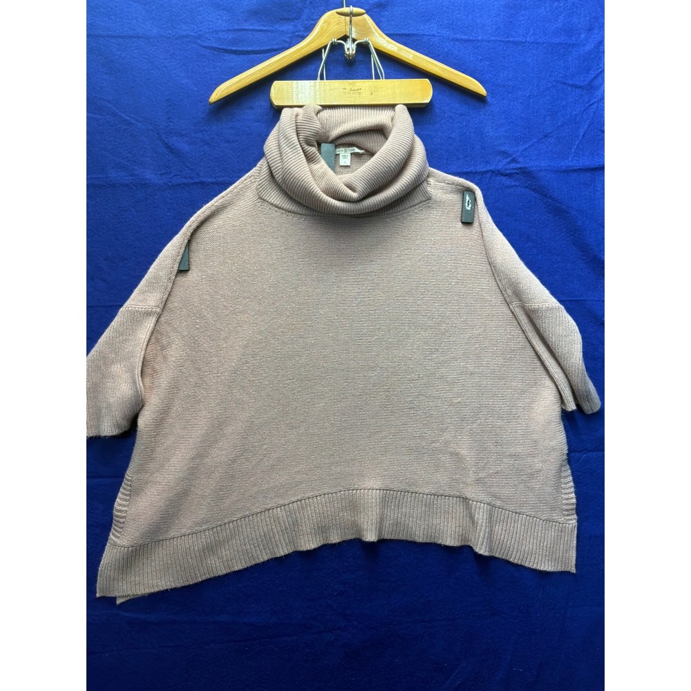 Cozy‎ Womens Dakota Collective Turtleneck Poncho Sweater L Mauve